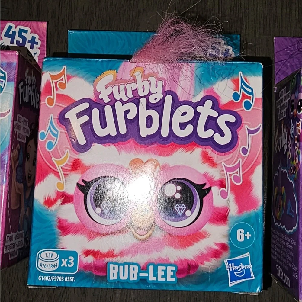 4 Furby Furblets: Groo-Vee, Bub-Lee, Ray-Vee, Bam-Boo